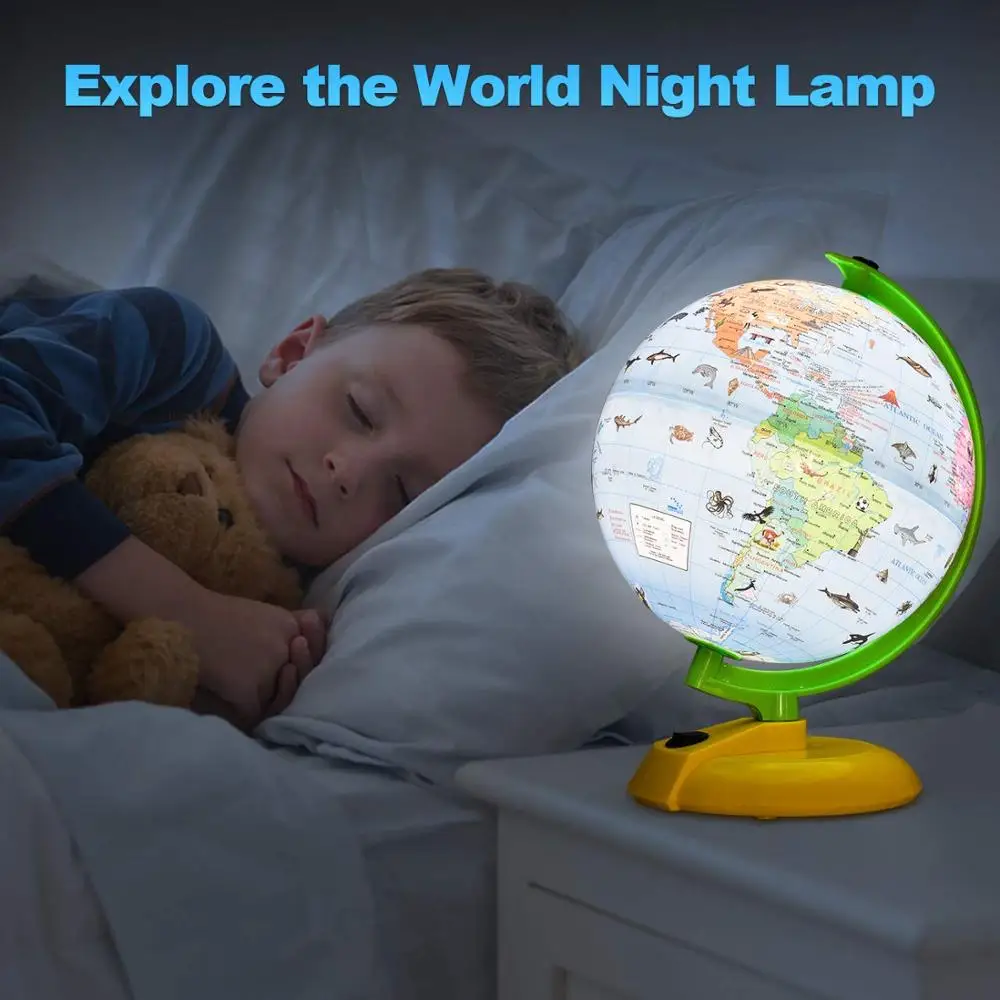 Dipper 8inch Light and Educational World Globe - Animal Earth