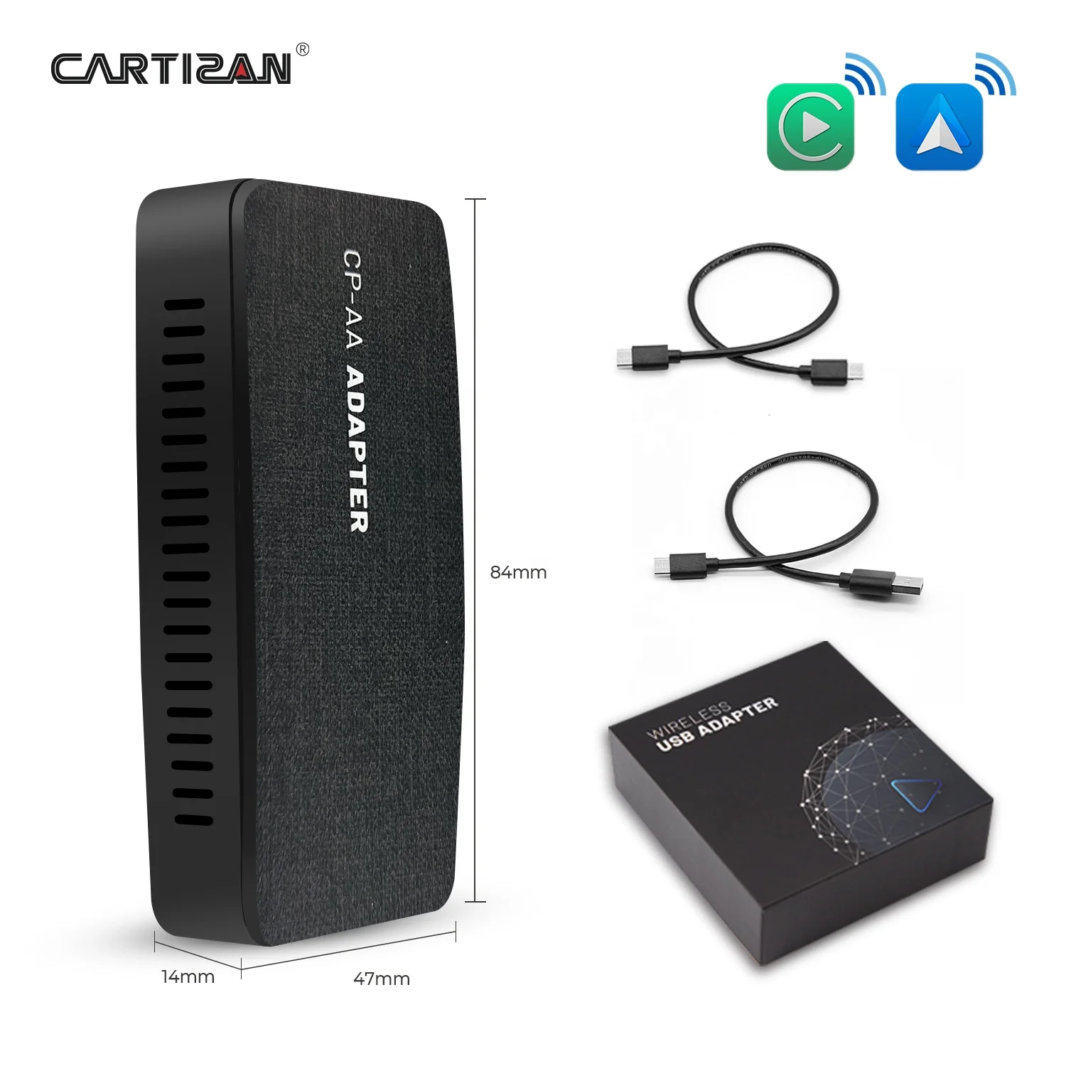 Cartizan 2 in 1 Universal Wireless CarPlay Android Auto Dongle And Android Auto