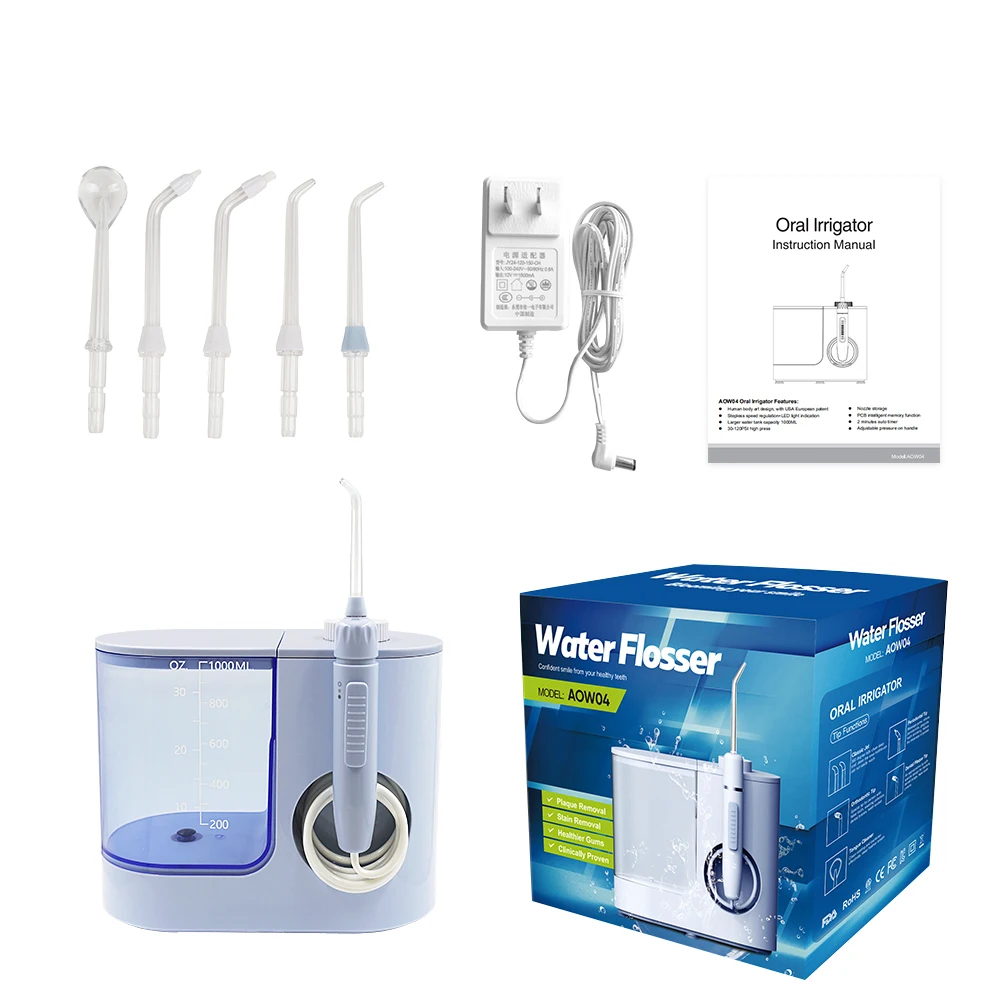 Customize Oral Care Dental Irrigator For Teeth Braces Bridges Care 1000ml Conutertop Teeth Cleaner Water Flosser