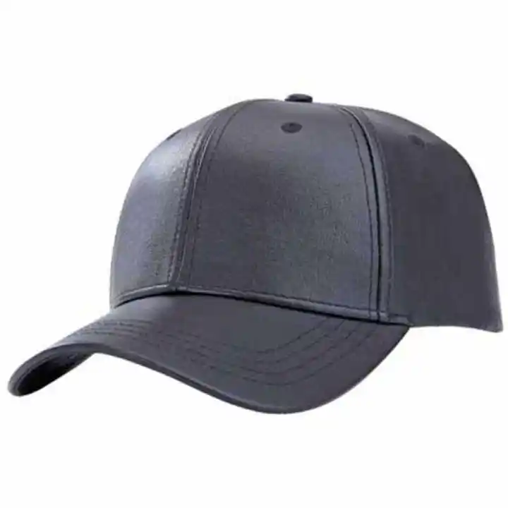 Customized Logo Men Black Leather Badge Flat-Top-Caps Hats Flat-Top Low MOQ Baseball-Cap
