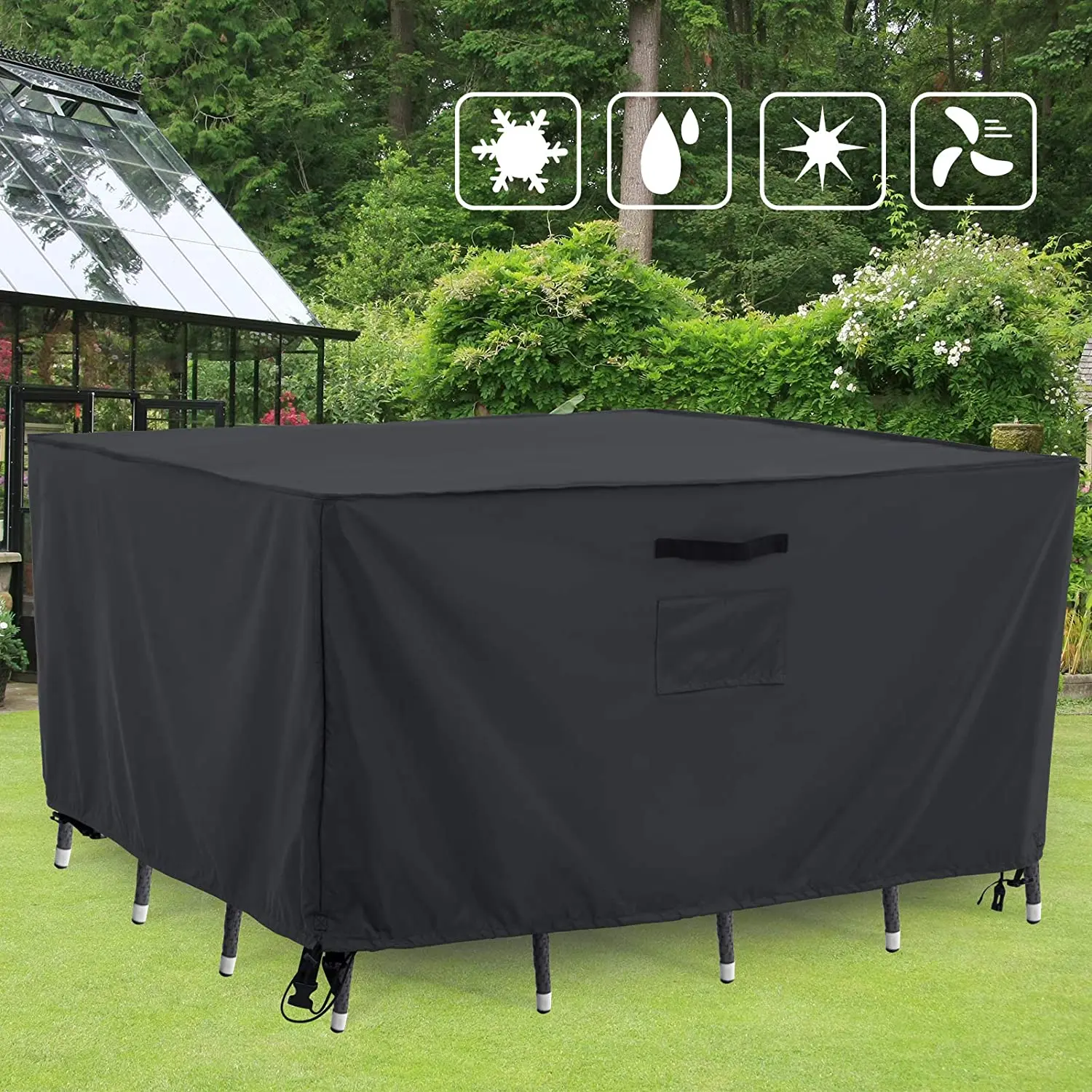 
Top choice 600D Patio Furniture cover with storage bag Waterproof Anti UV Outdoor Garden Furniture Protector 