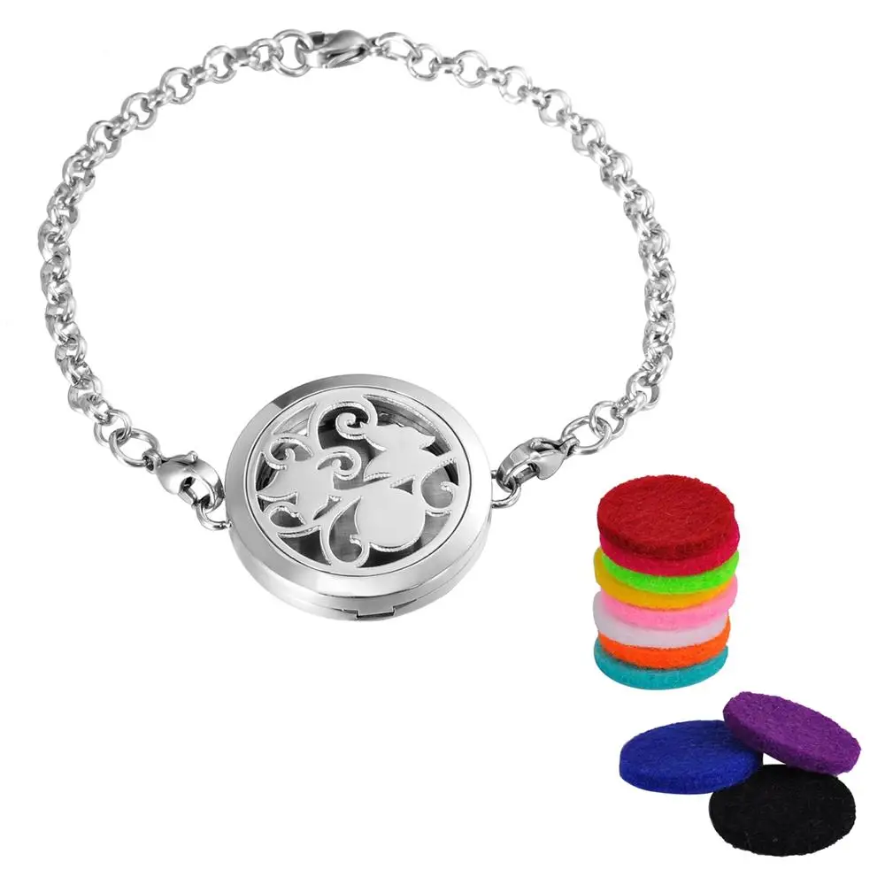 Alibaba top selling Essential Oil Diffuser Bracelet 316L Stainless Steel Aromatherapy Jewelry Locket