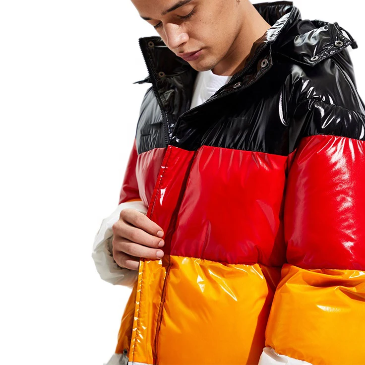 Мужские зимние хлопковые пуховики на заказ мужские нейлоновые блестящие с цветными блоками зимнее пальто синель стеганая куртка