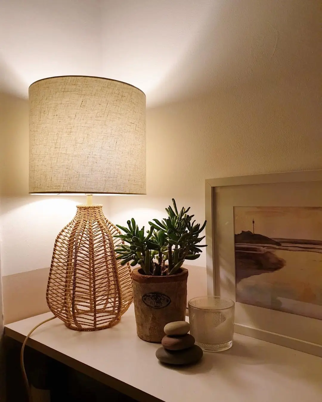 Минималистичная белая желтая ротанговая настольная лампа оттенок элегантная прикроватная ночник