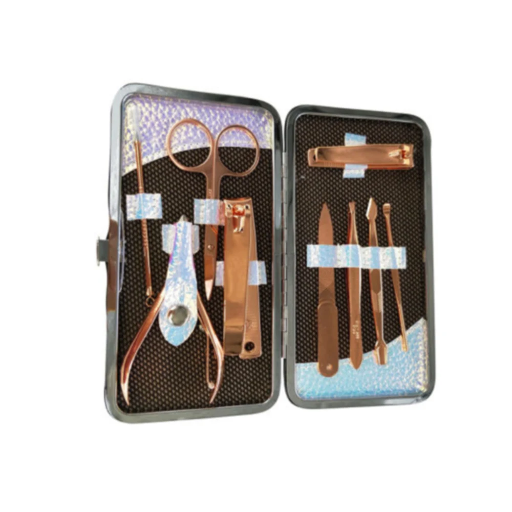  Набор для маникюра и педикюра роскошный дорожные сумки женщин подарок сувенир 5 шт. розовое золото маникюр педикюр набор профессиональный ухода