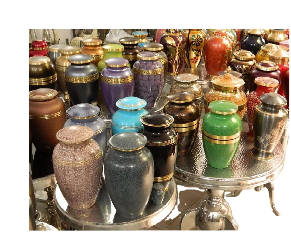 Trieste Chestnut Wide Band Brass Cremation Urns