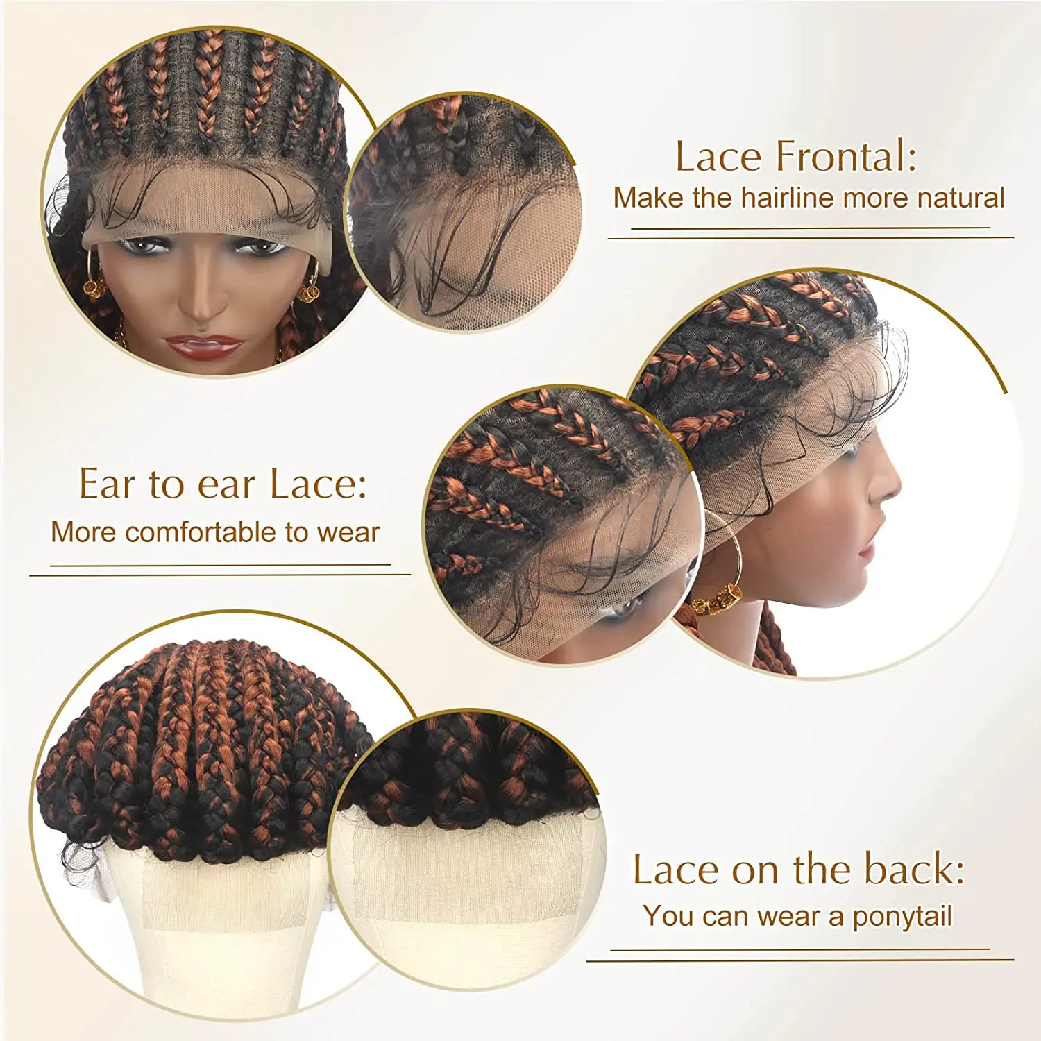 Jennifer Wholesale Lemonade Lace Loc And Blonde Braided With Baby Hair Braid Wig