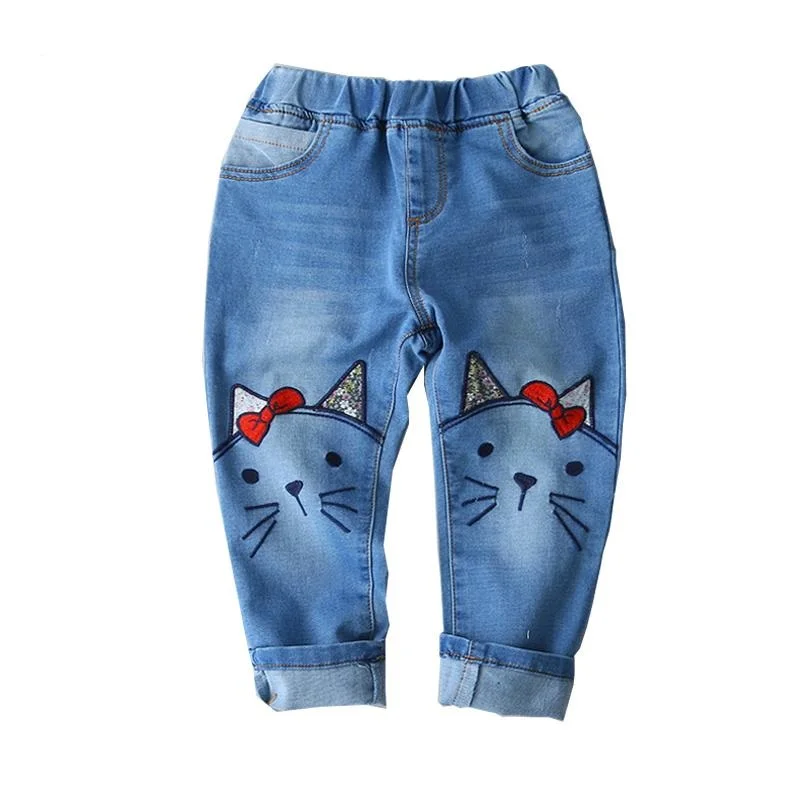 
Cat Printed Export Oriented Jeans Pant For Baby Girl From Bangladesh 