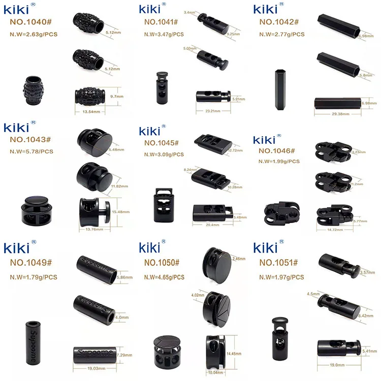 
High quality low price big black flat stainless steel cord lock 
