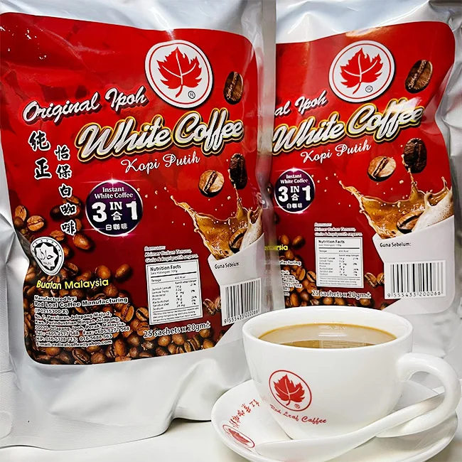 High Quality Instant Premix 3 in 1 Original White Coffee 1kg, 1 Carton 28 packs Suitable For Restaurant & Cafe