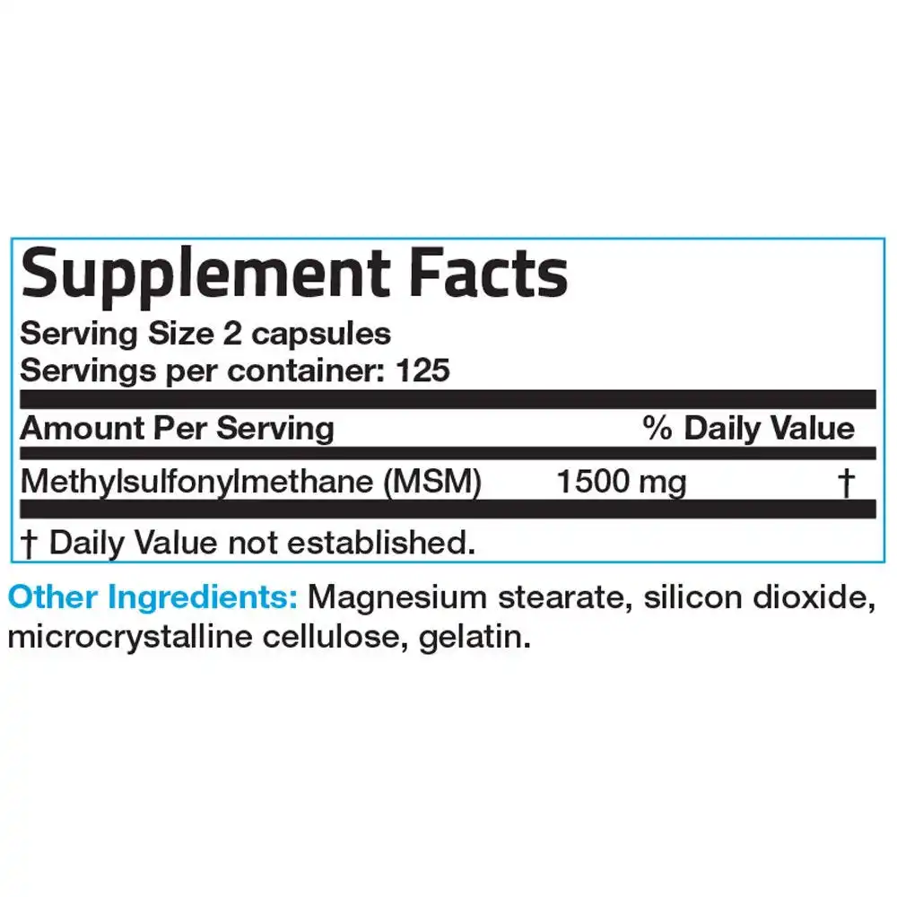 
MSM - 1,500 mg - 250 Capsules 