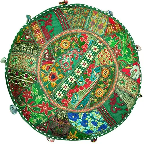  Ручная работа многофункциональный красивый пуфик Khambodiya старое индийское пэчворковое покрытие декоративное пуховое полотно для ног с вышивкой дома