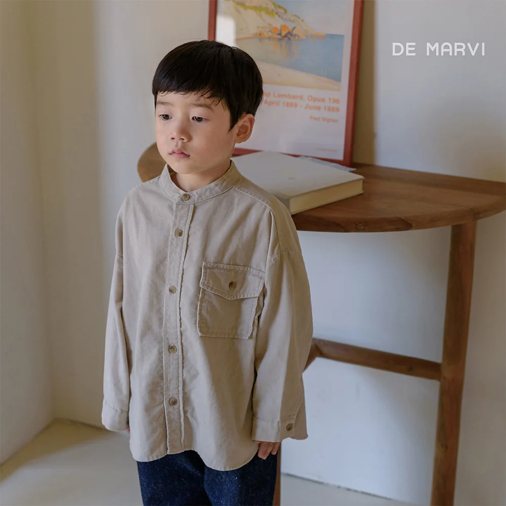 DE MARVI Kids Toddler Corduroy Long Sleeve Casual Shirts Boys Autumn Clothing Wholesale Korean Manufacturer MADE IN KOREA