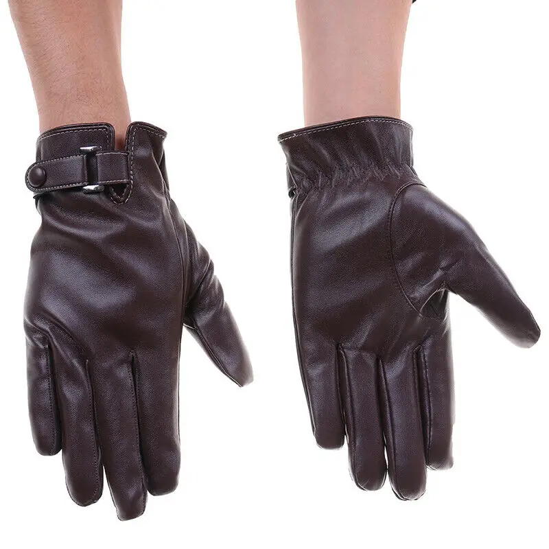 
Custom Comfortable Men Driving Gloves Full Finger Leather Driving Gloves Hole And Snap Closure Leather Gloves 
