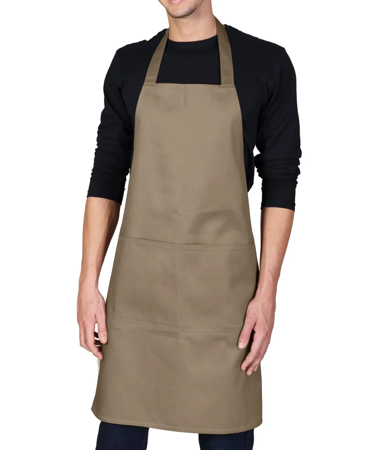 adjustable bib apron with long ties for women men
