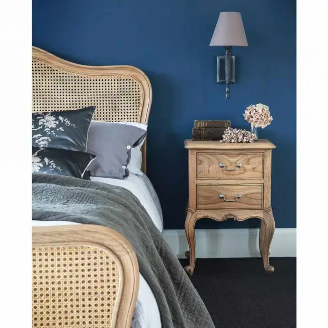 Bedroom Furniture Solid Wood Cane Double Bed Frame King Queen Size Natural Wicker Rattan