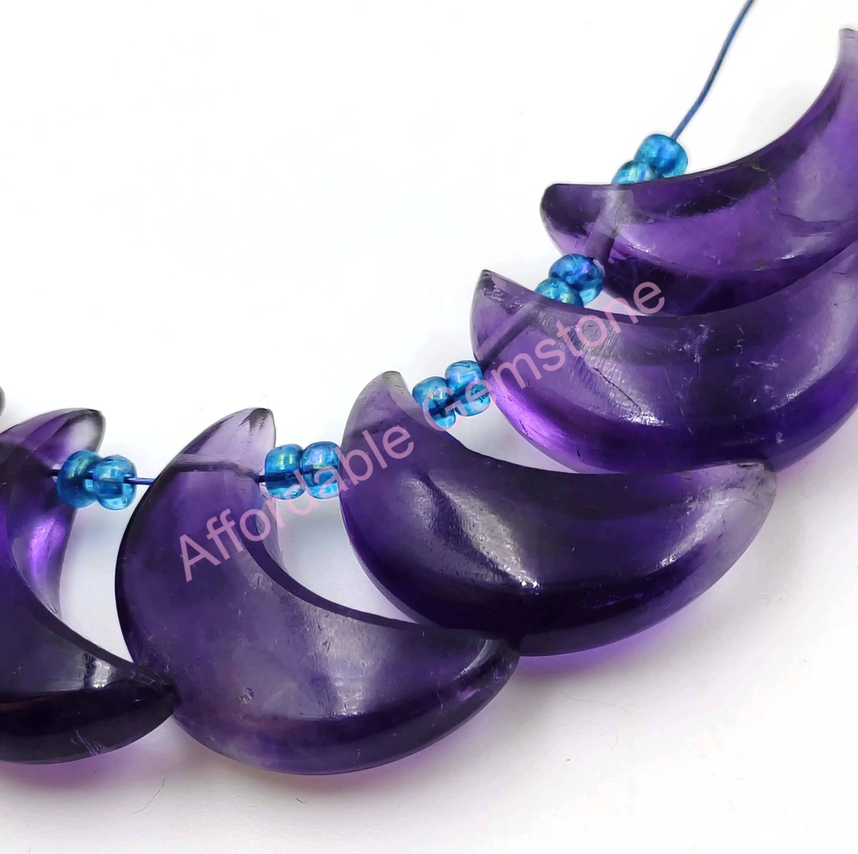 Натуральный Аметист кабошон драгоценный камень сверху бусины и драгоценные камни в форме Луны ювелирные изделия оптовая продажа из натурального камня