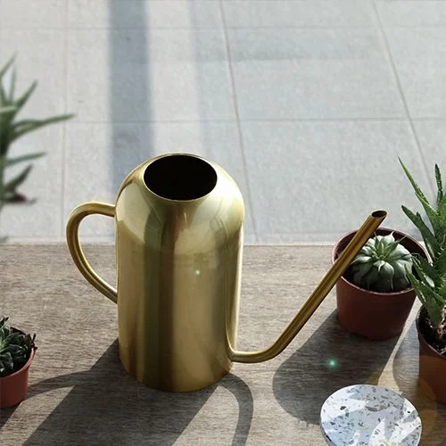Luxury Watering Can Overhead Handle Tall Jug Shape Brass Plating in Iron Home Decor Gift Watering Gardener Use Factory Price