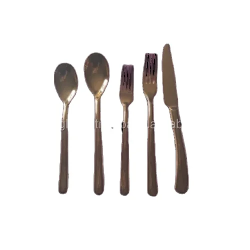 Eco-Friendly Bronze Finishes Flatware Set Dinnerware Cutlery