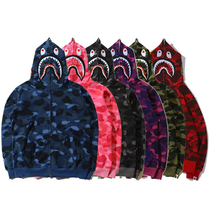 Pink Camouflage Bape Hoodie Cartoon Wholesale Custom High Quality Unisex Pullover Print Camo Men Hooded Customized Color Unlined