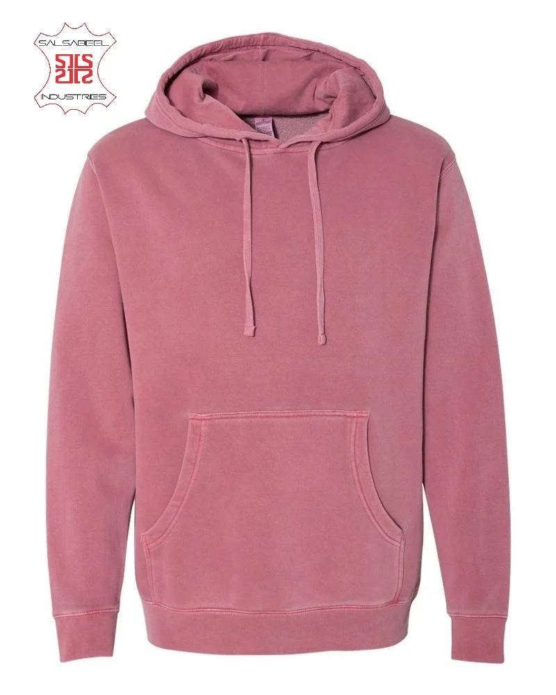 Оптовая продажа на заказ Высокое качество Потяните над пигмент окрашенные мыть толстовки с флисом