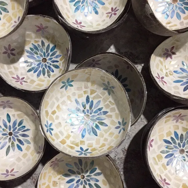 Экологичная чаша из кокосового лака/Высококачественная лакированная Кокосовая чаша, Кокосовая чаша ручной работы/декоративная цветная Кокосовая чаша