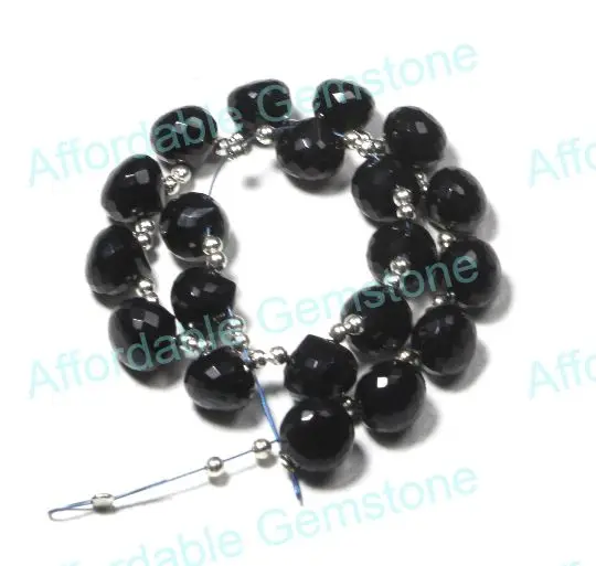 Натуральный черный оникс в форме груши драгоценный камень кабошон драгоценные камни сверху бусины из оникса изготовление ювелирных изделий