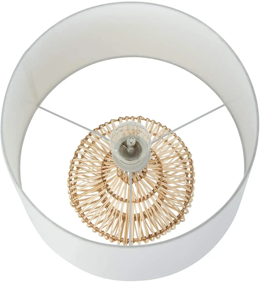 Минималистичная белая желтая ротанговая настольная лампа оттенок элегантная прикроватная ночник