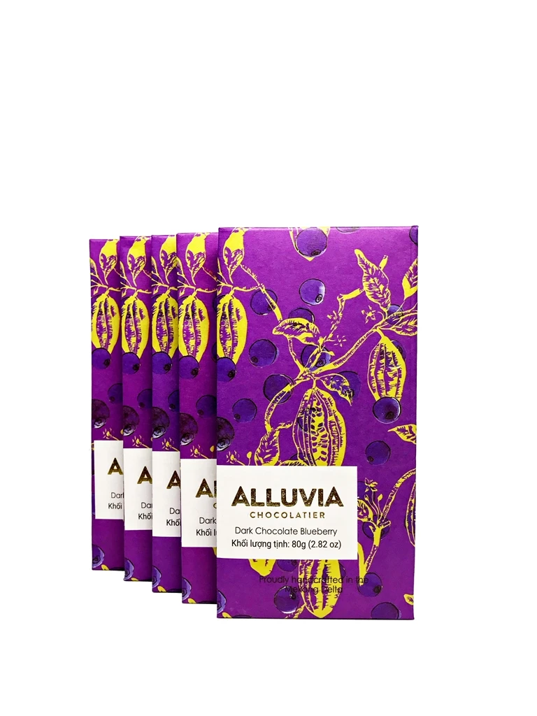 Великолепный фруктовый аромат в каждом кусочке аллювийский темный шоколад с черничным горечным шоколадом 80 г