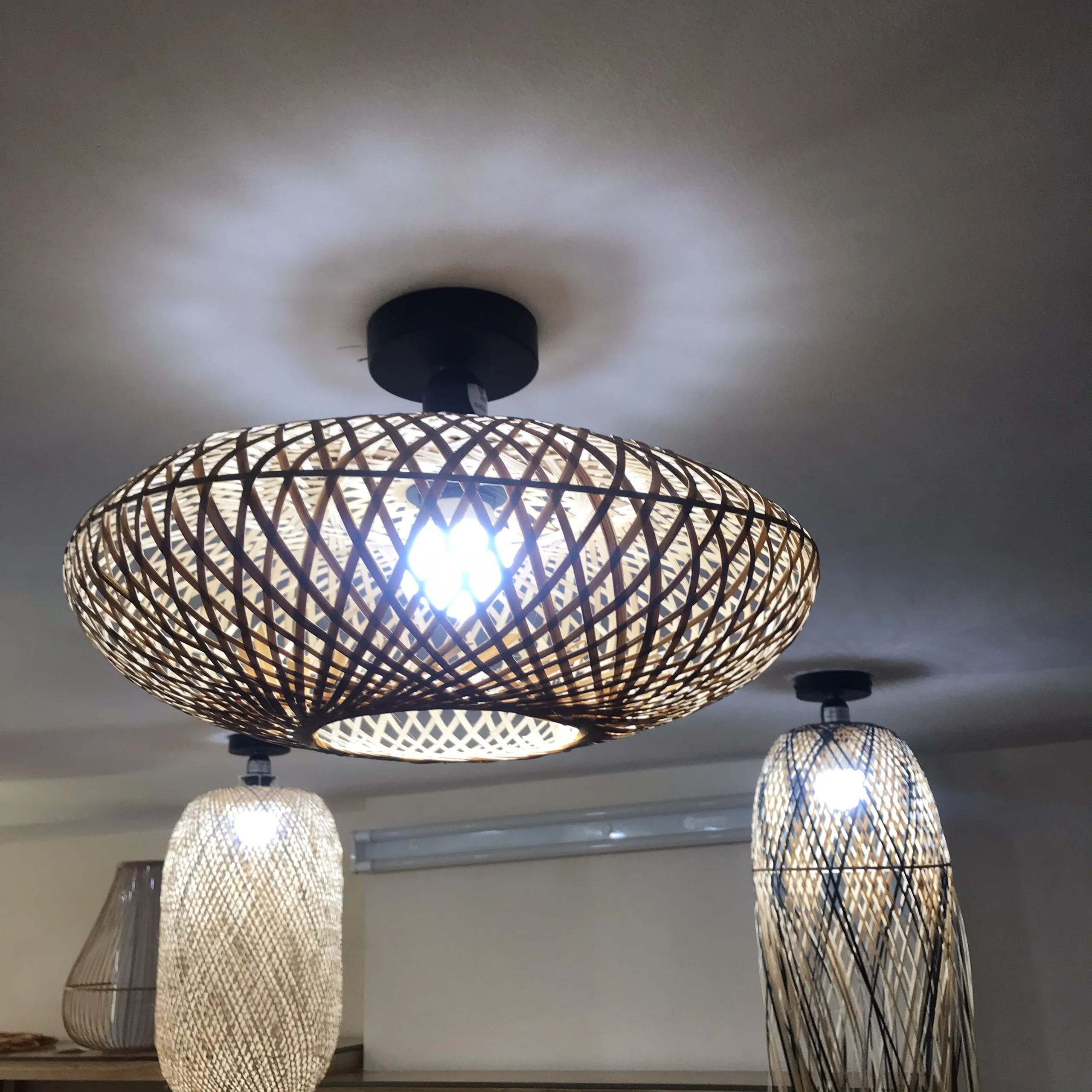 Rattan Light Bamboo Hanging Lamp Handmade