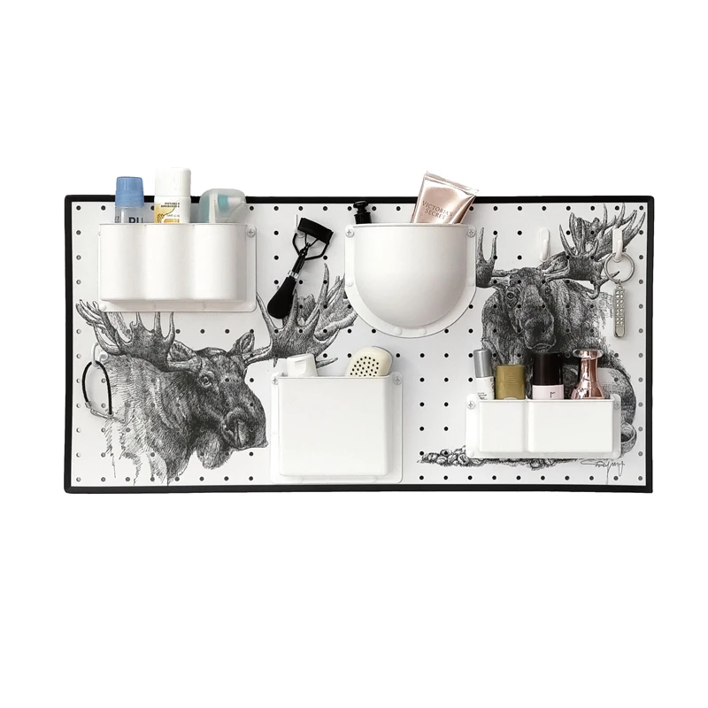 MDF Punch-free Hole Board  Wooden Pegboard Storage Wall Organizer kit for home, office, store