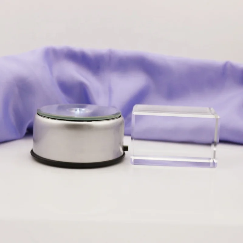 3D Розовый лазерный кристалл ручной работы со светодиодной подсветкой для свадебных сувениров