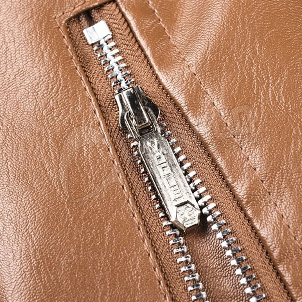  Мужская кожаная куртка с принтом логотипа на заказ