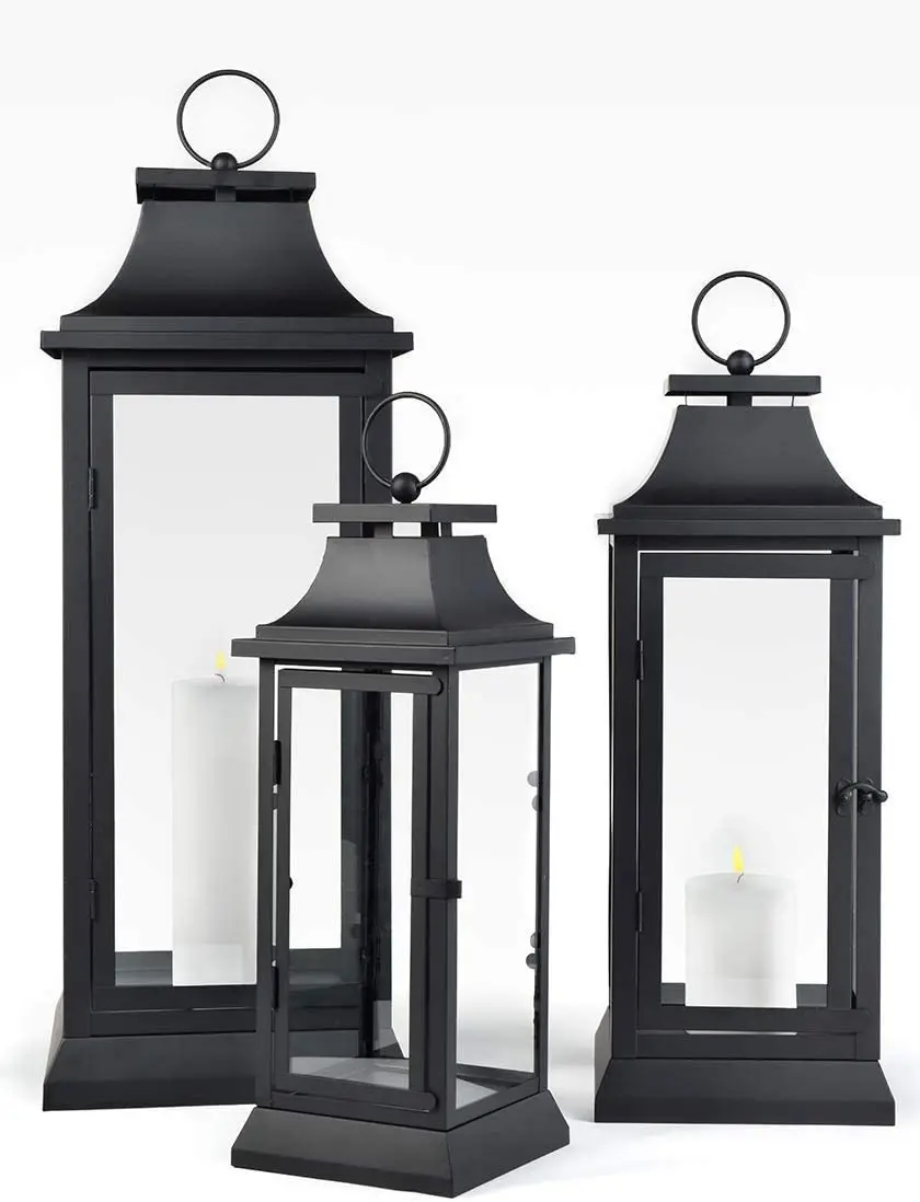 Luxury Decorative Simple Iron Powder Coated Lantern for Home Decoration at Wholesale Price European Style Lantern for Garden