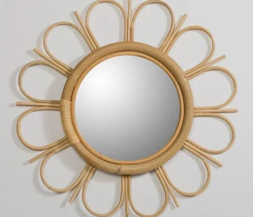 Decorative Wall Mirror Rattan Mirror Frame Handmade for Home Decor from Vietnam Vintage