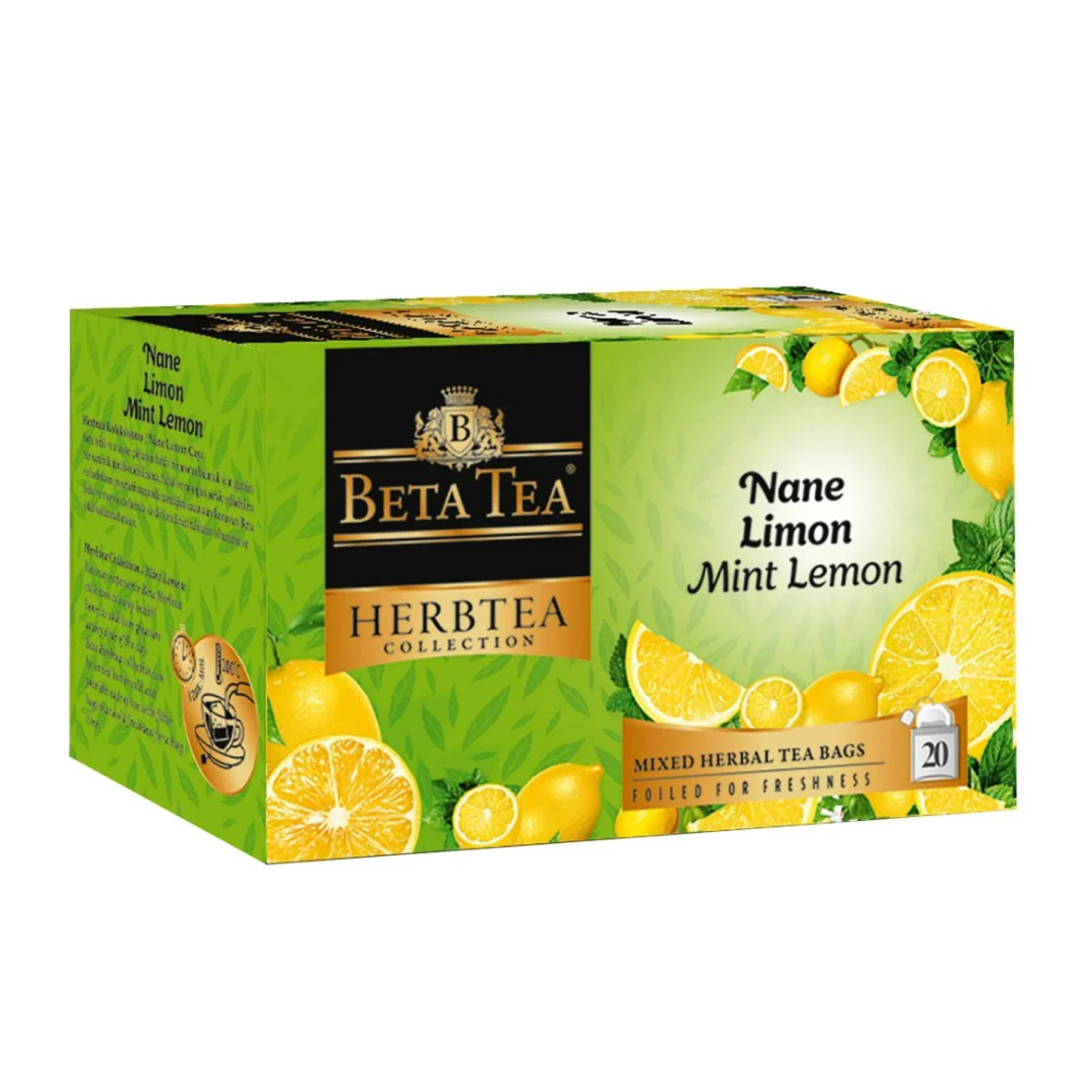 Miraculous Refreshment From Nature. Beta Herbtea Collection Mint and Lemon Tea Bags 20 x 2 grams. Discover the Power of Herbals