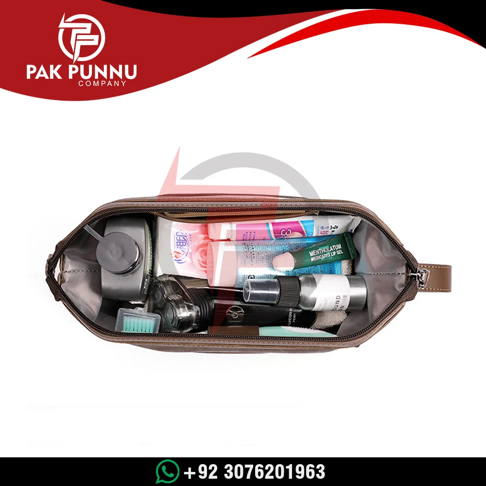 leather OEM travel toiletry bag, waterproof men wash bag Low MOQ Private Label