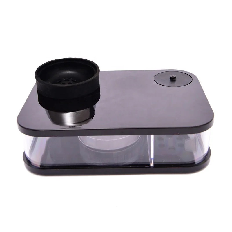 Custom LED Lights Plastic Square Sheesha Hooka Washable Portable Travel Smoking Accessories Hooka Shisha