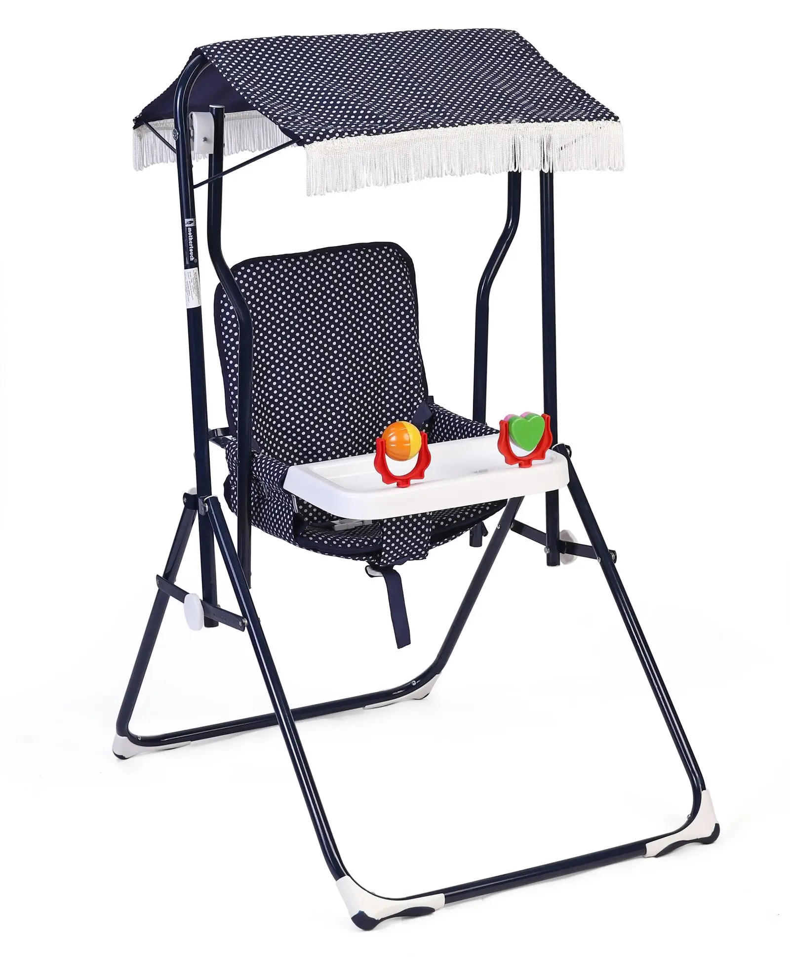 Trendy Navy Blue Color Dot printed Garden Swing Chair For Children Available At Wholesale Bulk Price