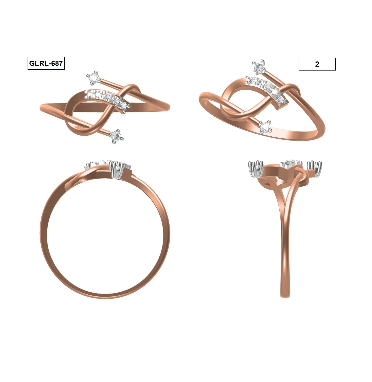 
18K Gold Plated Created Open Ring For Women 