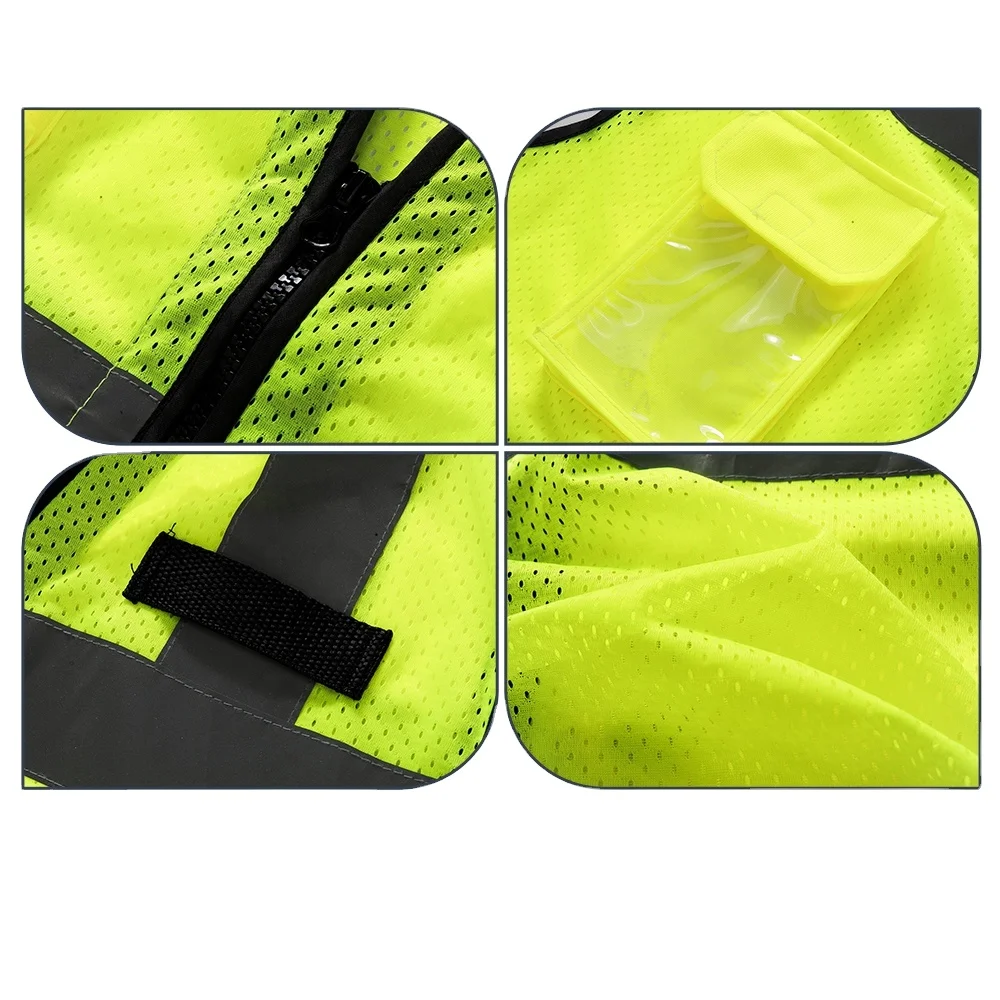 Wholesale Reflective Custom Logo safty vest safety with Pockets Class 2 High Visibility road Safety Vest