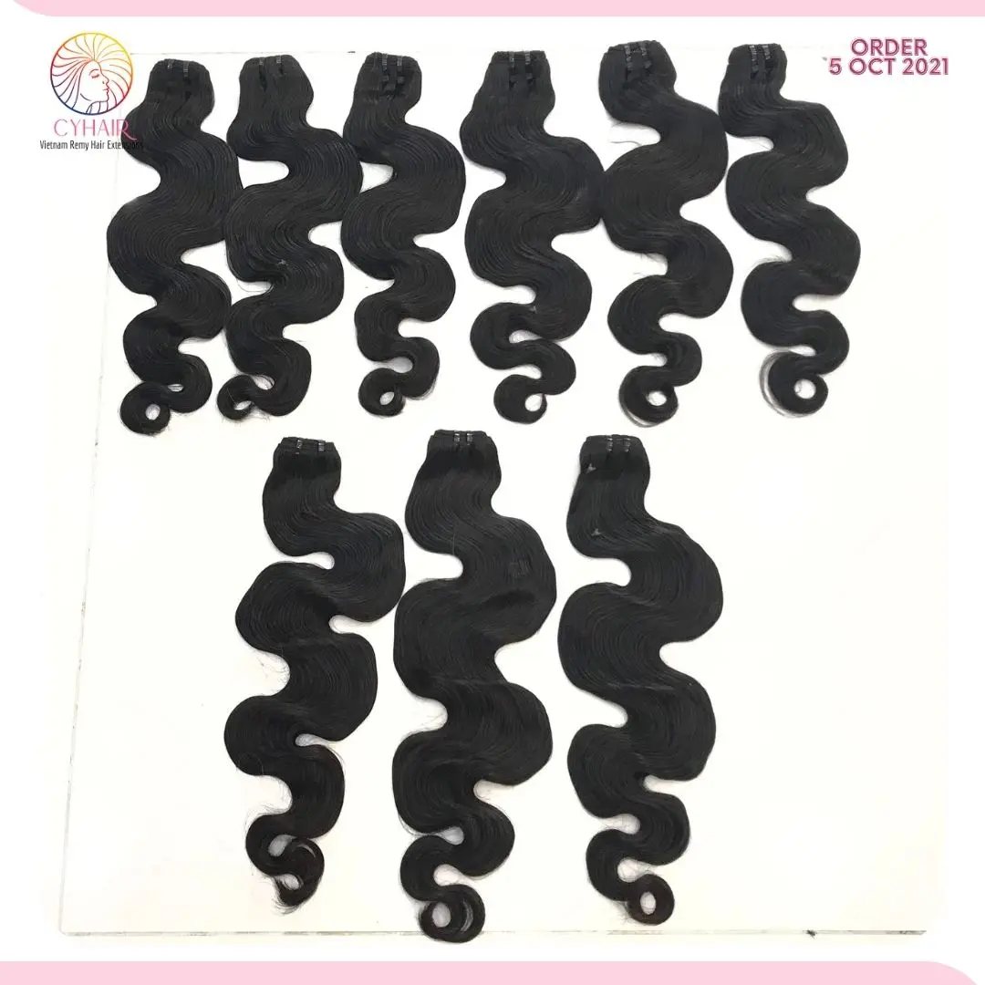 2021 New Model 5 Oct 100% Raw Vietnamese Virgin Remy Hair Extensions High Quality Wavy Style Smooth Body Wavy Wholesale Price