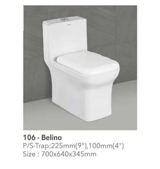 Sonata White Ceramic One Piece Toilet Water Closet