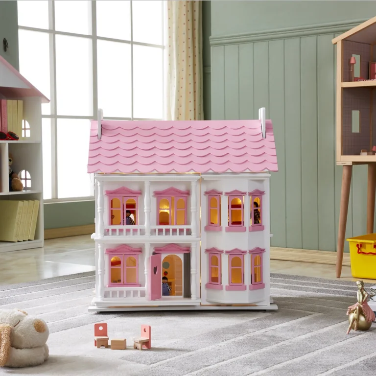 Wholesale Preschool Educational Toys Dollhouse Furniture Big Wooden Doll House For kids