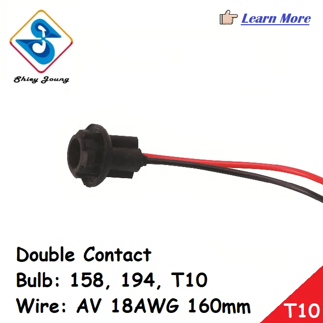 Double Contact Lamp Socket 2 Pin Auto Connector T10 158 194 Bulb Lamp Holder