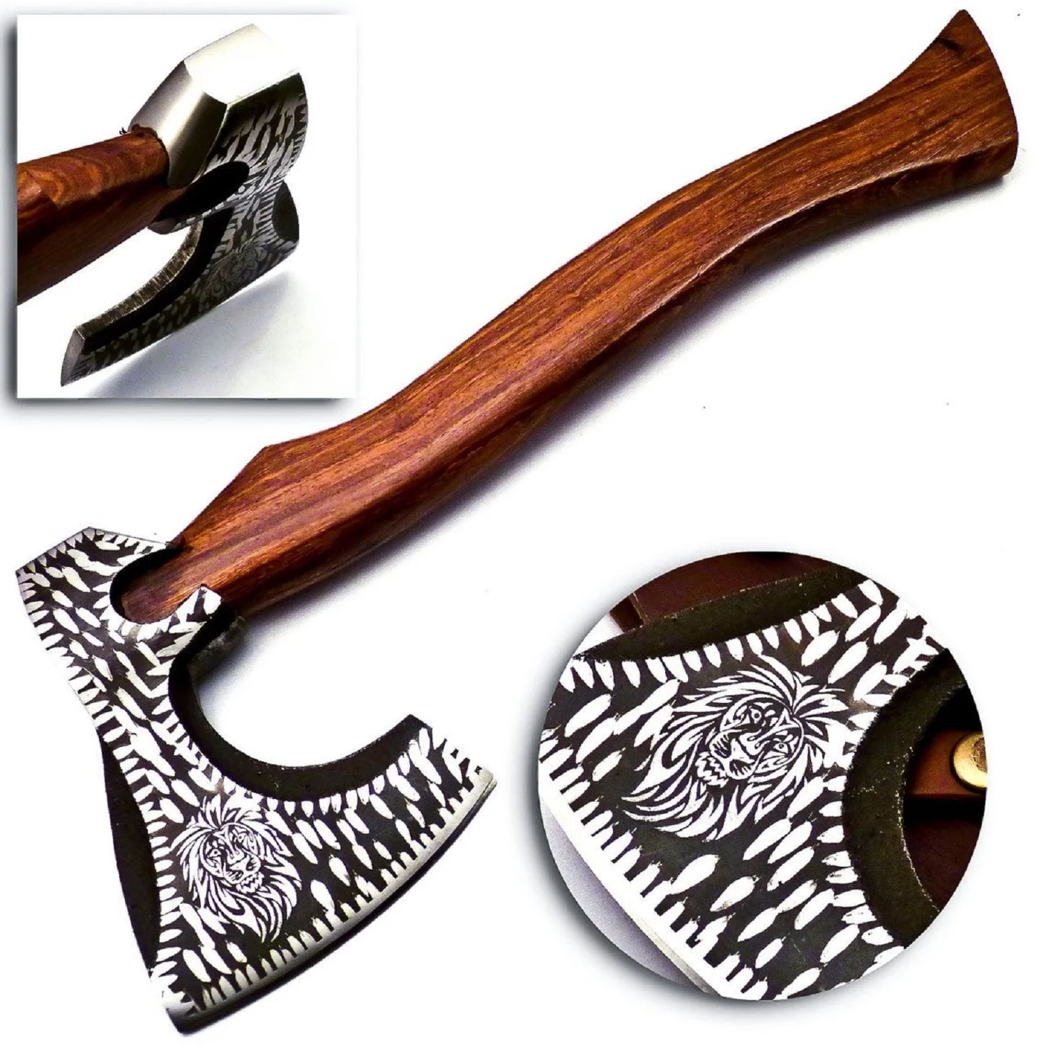 Топор Ручной работы из углеродистой стали в стиле викингов, топор для кемпинга, высококачественный Тактический топор, топор с кожаным чехлом AX-26