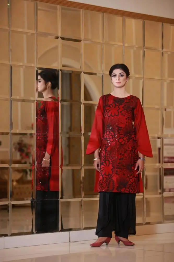Pakistani Kurtis Silk Cotton Rayon Women Causal Wear Salwar Kameez