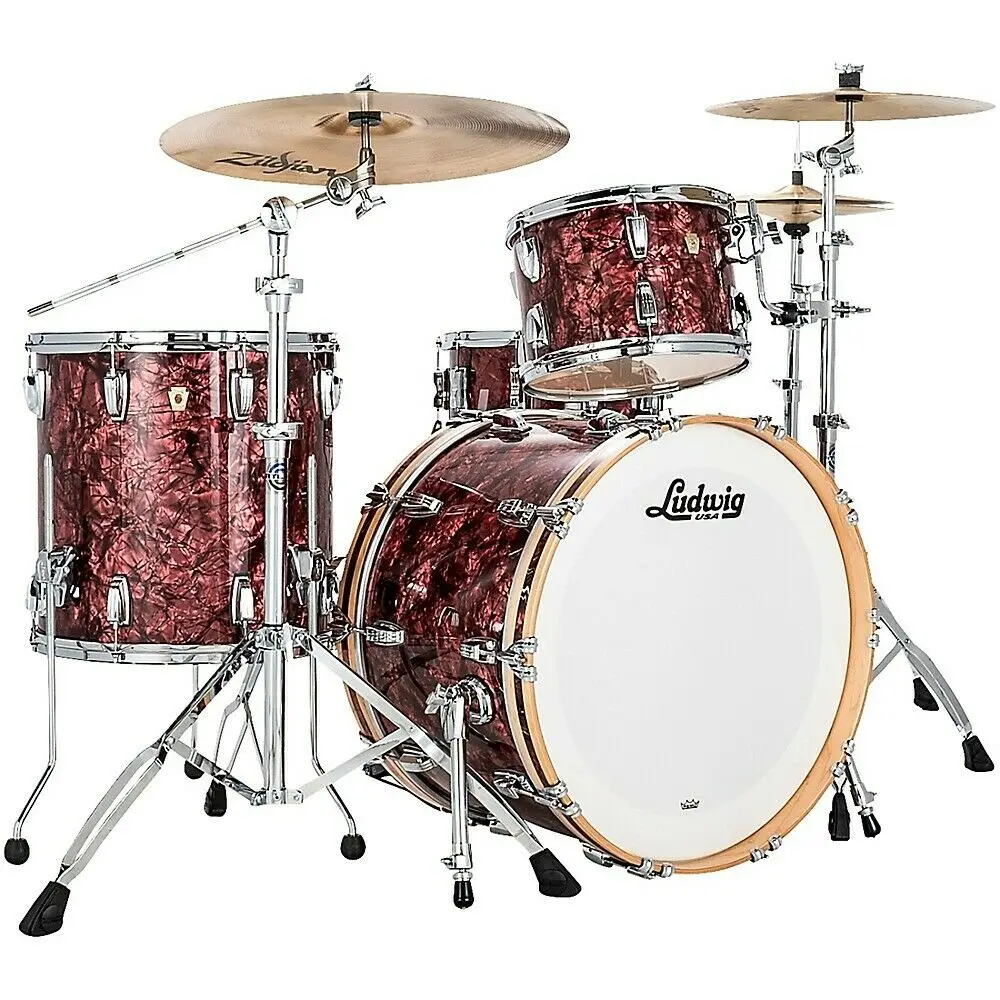 Best trade wholesales for new Lud-wig Classic Maple 3 Piece Fab Shell Pack With 22 Bass Drum Burgundy