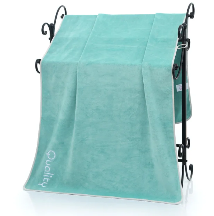 Пользовательский логотип быстросохнущая толщина ткань из микрофибры покрытые краями полотенца для отеля/спа/спорта/тренажерного зала