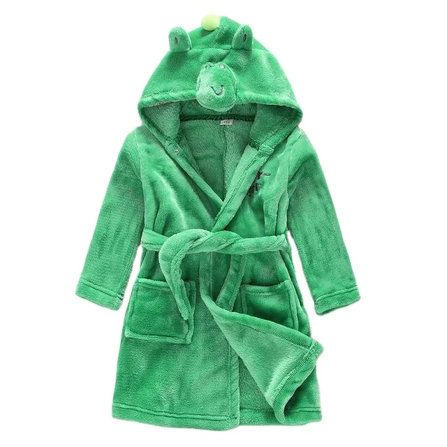 Kids Luxury winter cotton thick soft sweat sleepwear lounge long fleece towel terry bathrobe hotel mens bath robe U